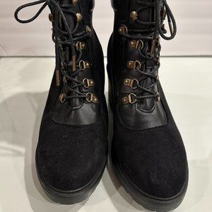 Felixa Block Heel Black Lace Up Boot